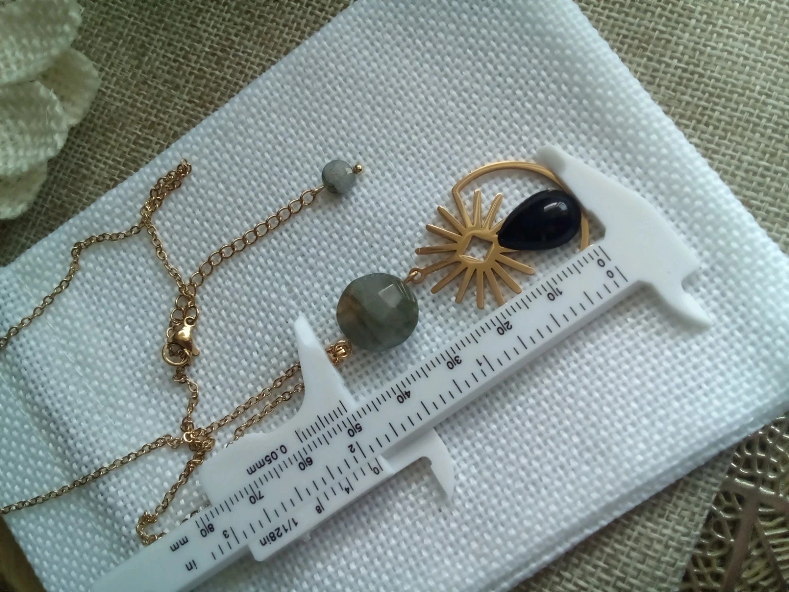 Collier protection pierres de labradorite et obsidienne – photo 5
